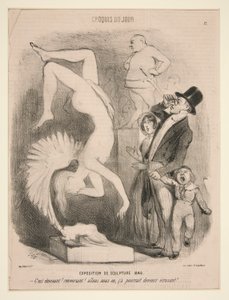 Exposition de Sculpture 1849 (Exhibition of Sculpture 1849), fra serien Sketch of the Day publisert i Le Charivari av Charles Vernier