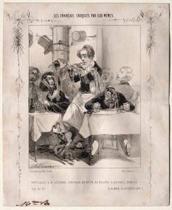 The French Sketched by Themselves: Wigs a la Julienne, Satin Hats, 1840. av Charles Vernier