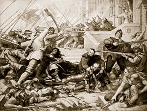 Forsvaret av Basing House, 1645, illustrasjon fra 