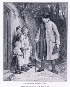 Landsbyens skolemester, fra The Magazine of Art 1893, Cassell and Company av Charles West Cope