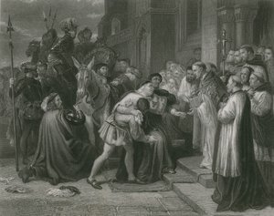 Wolsey ved Leicester Abbey, Henry VIII av Charles West Cope