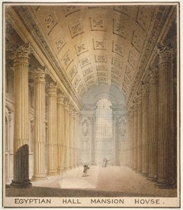 Innvendig utsikt over Egyptian Hall, Mansion House, City of London, 1820 av Charles Wild