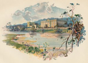 Chatsworth fra Derwent, c1890 av Charles Wilkinson