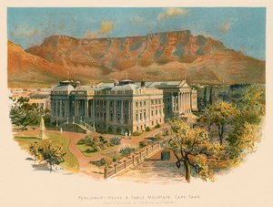 Parlamentshuset og Taffelberget, Cape Town