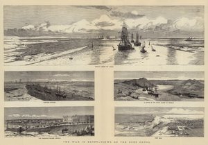 Krigen i Egypt, utsikt over Suez-kanalen av Charles William Wyllie