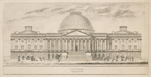 Capitol, Washington, D.C., gravert av Henry og James Stone (blomstret 1822-1849), 1826 (akvatint og linjegravering på papir) av Charles after Bulfinch