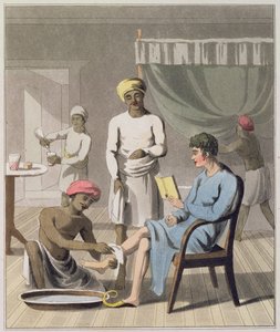 A Gentleman Dressing, deltatt av hans hovedbærer og andre tjenere, plate 4 fra 