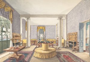 Design for interiør, ca. 1830. av Charles de Brocktorff