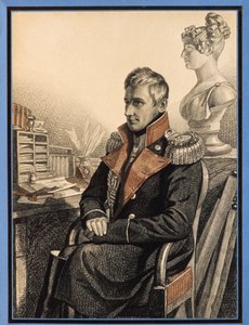 Portrett av grev Mikhail Vorontsov (1782-1856) (Portrett av grev M. Vorontsov). Verk av Carl Von Hampein (1794-etter 1880), blyant og akvarell på papir, ca. 1820. Russisk kunst