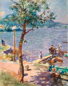 Utsikt over en innsjø, 1893. av Charles de Meixmoron de Dombasle
