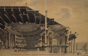 Interiør i den nye Salle de Comedie-Francaise i Théâtre de l