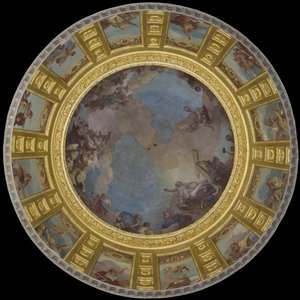 Saint Louis in Glory. 1702-1707 (fresko) av Charles de la Fosse