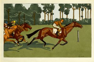 Et sett med fire trykk - Longchamps og andre raser, ca. 1910