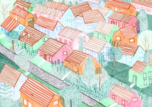 Althohenschönhausen, 2017 (penselpenner) av Charlotte Orr