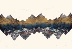 And the Mountains Echoed, 2013 (tørrpunkt-etsing og digital) av Charlotte Orr