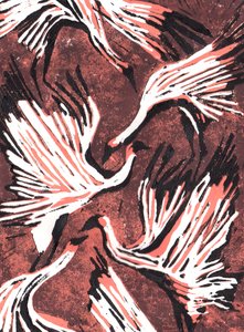 Flamingoer, 2021 av Charlotte Orr