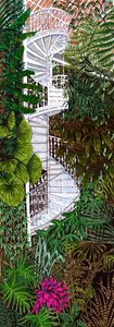Kew Gardens #2, 2020 (penselpenner på papir) av Charlotte Orr