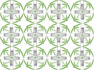 Matcha Repeat Pattern, 2018 (penn og blekk) av Charlotte Orr