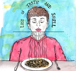 Parkinsons illustrasjon, 2019 (blekk og akvarell) av Charlotte Orr