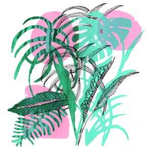 Tropical Plants, 2018 (skjermtrykk) av Charlotte Orr