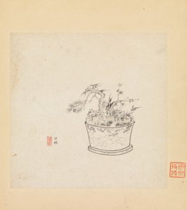 Diverse studier, ett blad datert 1619. av Chen Hongshou