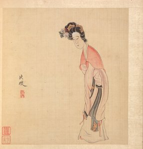 Malerier etter eldgamle mestere: En dame, 1598-1652. av Chen Hongshou