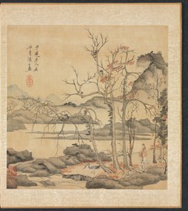 Malerier etter Ancient Masters: Daoist and Crane in Autumn Landscape, 1598-1652.