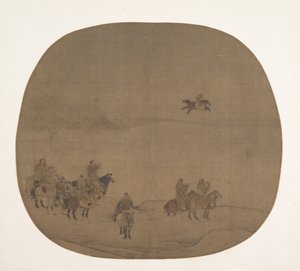 Nomader på jakt med falker, tidlig på 1200-tallet. av Chen Juzhong