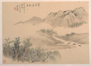 Landskap, datert 1827. av Cheng Tinglu