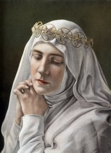 Den franske operasangerinnen Aline Vallandri som l'Errante i operaen "La legende du point d'Argentan", Paris, foto av Cheri Rousseau fra den franske avisen "Le Theatre" 1. oktober