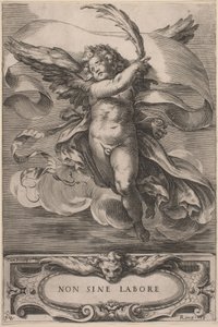 En allegorisk figur: Non sine labore, 1628. av Cherubino Alberti