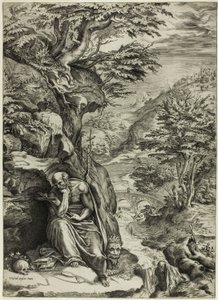 Saint Hieronymus i ørkenen av Cherubino Alberti