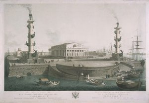 Utsikt til spyttet på Vasilyevsky Island, 1810-tallet av Chessky