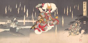 Scene av Foxfire Kitsunebi fra Play Honcho nijushiko, 1898., 1898.