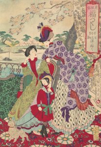 Western Clothing fra serien An Array of Auspicious Customs of Eastern Japan Azuma fu..., 1889.
