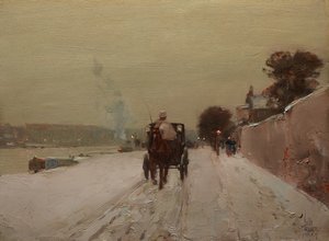Langs Seinen, vinter av Childe Frederick Hassam
