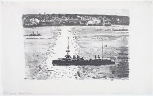 Fransk krysser (litho) av Childe Frederick Hassam