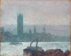 Houses of Parliament, tidlig kveld av Childe Frederick Hassam