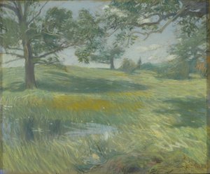 Meadows, ca. 1900-10 (pastell på lerret) av Childe Frederick Hassam