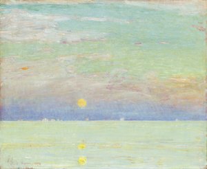 Måneoppgang ved solnedgang, Cape Ann av Childe Frederick Hassam