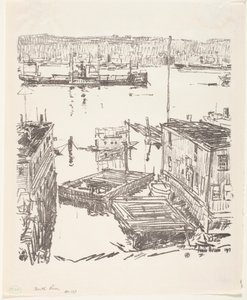 North River av Childe Frederick Hassam