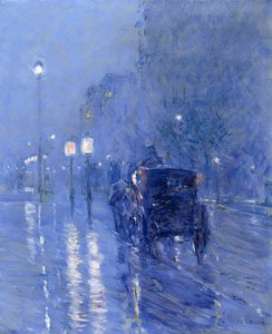 Rainy Midnight, sent på 1890-tallet (olje på lerret)