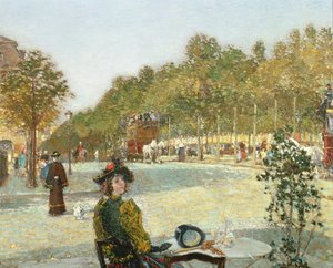 September Sunlight, Paris (olje på lerret) av Childe Frederick Hassam