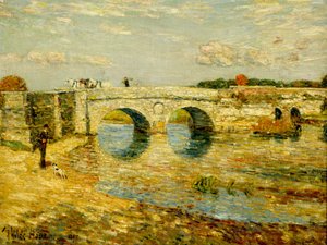 Bridge over Stour av Childe Hassam