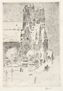 Golgata kirke i snø av Childe Hassam