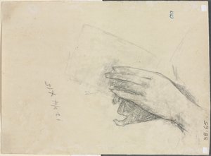 Hands Holding a Book verso, 1889. av Childe Hassam