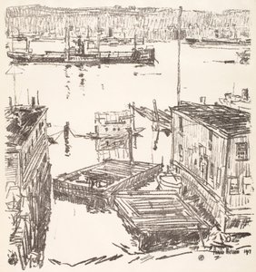 North River av Childe Hassam