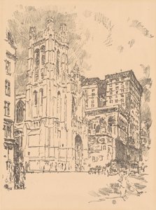 St. Thomas, New York av Childe Hassam
