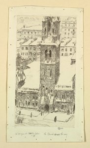 Kirken over veien av Childe Hassam