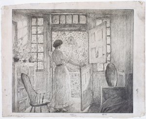 Den nederlandske døren (recto), den greske dansen (verso) av Childe Hassam
